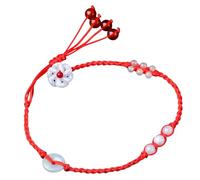 Feng Shui Anklet Red String Ankle Natural Jade Anklet for Women Handmade Chinese Knot Anklet Red Lucky Ankle Adjustable Talisman for Wealth Good Fortune