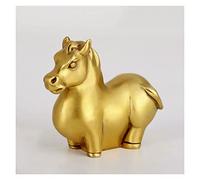 Feng Shui Art Decorative Brass Zodiac Decoration Horse Small Sculpture Figurines Desktop Decoration Crafts Ornament Figurine (Size : 10x3.5x7 cm)
