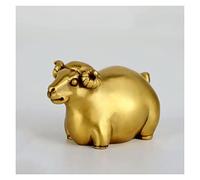 Feng Shui Art Decorative Brass Zodiac Decorations Sheep Small Sculptures Figurines Desktop Decorations Crafts Ornament Figurine (Size : 6x3x3.8 cm)