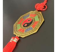 Feng Shui Bagua Mirror - Alloy Metal For Home Protection, Energy Harmony & Positive Vibes, Wall/Door Hanging Decor(Size:5.7inch/14.5cm)