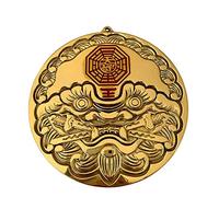 Feng Shui Bagua Mirror,Bagua Mirror Bronze Gossip Mirror Hand-Carved Bite Sword Tiger Head Lion Pendant Gossip Mascot Gossip Mirror Home Decoration Crafts (Size : S) (Size : Small)