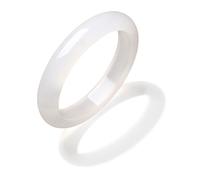 Feng Shui Bangle Bracelets White Chalcedony Round Bracelets Natural Gemstone Lucky Accessory Gift with Certificate Dainty Jewelry for Women Her Mom Anniversary Birthday