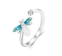 Feng Shui， Birthstone Rings for Women Sterling Silver Created Opal Rings