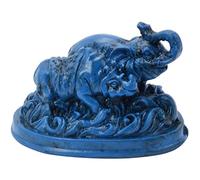 Feng Shui Blue Elephant and Rhinoceros for Protection C1008