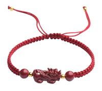 Feng Shui Bracelet,Feng Bracelet Cinnabar Crystal Stone Adjustable Braided String Lucky Charm Women Men Talisman Attract Wealth Fortune