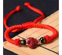 Feng Shui Bracelet,Feng Shui Cinnabar Red String Wealth Bracelet 12 Zodiac Animals Pendant Charm Bracelet Crystal Chakra Bracelet for Maximum Lucky Money Wealth Women Men(Cow)
