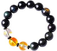 Feng Shui Bracelet, Feng Shui Wealth Bracelet, Three Auspicious Guardian Animals, Bagua Triad Amulet, 12mm, Acetate, No Gemstone