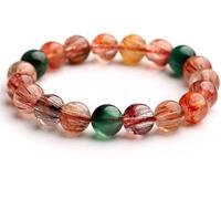 Feng Shui Bracelet,Feng Shui Wealth Crystal Bracelet Gold Rutilated Quartz Color Rutilated Quartz Bracelet Attract Wealth Talisman for Prosperity Money Good Luck(8MM)