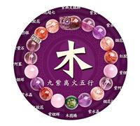 Feng Shui Bracelet for Good Luck Energy Wealth -Five Elements Pi Xiu Natural Purple Crystal Gemstone Spiritual Evil Eye -Elastic Nergy Bangle -for Women Men Fashion Strand Jewelry Friendship Gife 五行 木