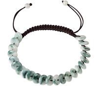 Feng Shui Bracelet,Jade Bracelet Wealth Fei Cui Jade Ancient Coin String Crystal Espresso Cord Bangle Harmony Buckles/Jade Donut Amulet Talisman for Money Prosperity L