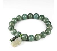 Feng Shui Bracelet,Lucky Wealth Jade Feng Shui Pixiu Bracelet for Men Women Emerald Beads Retro Chinese Gifts Style Bangle Attract Money for Good Fortune Bring Prosperity