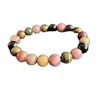 Feng Shui Bracelet Natural Brazil Tourmaline Colorful Gemstone Round Beads Elastic Bracelet Yoga Meditation Lucky Spiritual Talisman for Men Women Wealth Money Good Luck Prosperity,9mm Cinnabar