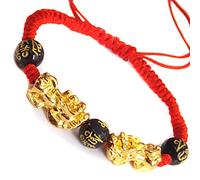 Feng Shui ，BraceletFeng Shui Wealth/Pi Yao Lucky Charm for Women Men Six-Character Mantra Beads Red String Warding-Off Evil Spirits