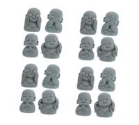 Feng Shui bracket light 3sets Little Monk Ornaments Fish Decor Tabletop Statue Craft Figurine Craft Statue Fish Tank Decor Tabletop Sculpture Buddha Statue Outdoor Desktop Figurine Decor Resin Grey