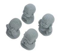 Feng Shui bracket light 3sets Little Monk Ornaments Fish Decor Tabletop Statue Craft Figurine Craft Statue Fish Tank Decor Tabletop Sculpture Buddha Statue Outdoor Desktop Figurine Decor Resin Grey