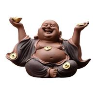 Feng Shui bracket light Buddha Ornament Figurine, Small Laughing Buddha Statue Happy Buddha Statue Little Cute Buddha Statue Monk Figurine Buddha Garden Buddha Statue(C) wall lamp