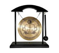 Feng Shui Brass Gong 8.26inch/21cm Desktop Gong Traditional Chinese Brass Gong Musical Instrument for Housewarming Home Decor and Sound Healing Oriental Chinese Style Gifts and Feng Shui Use