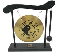 Feng Shui Brass Gong Desktop Copper Zen Chinese Table Gong for Zen Art Home Decor Housewarming Congratulatory Blessing Gift