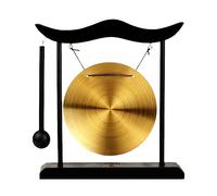 Feng Shui Brass Gong Desktop Wind Gong Copper Zen Chinese Table Gong Hand Gong For Housewarming Home Decor Oriental Chinese Mysterious Decor Gifts