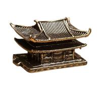 Feng Shui Brass Miniature Pavilion Figurine Vintage Chinese Pagoda Statue for Living Room Decoration Asian Zen Garden Ornament Aquarium Dollhouse Accent