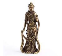 Feng Shui Brass Small inch Buddha Exquisite Compassion Guanyin small bronze Statue Peaceful small Ornaments pure Copper Buddha Statue car Ornaments