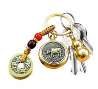 Feng Shui Brass Wu Lou, Good Luck Feng Shui Keyring, Wealth Success And Good Luck, Feng Shui Money Frog Chinese Knot, Bagua Feng Shui Keychain, Longevity Travel Safely Decorative Pendant In Chinese St