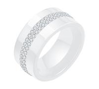 Feng Shui， Ceramic Rings for Women, Wedding Ring for Women Size L to T White Ring 10mm with Zircon