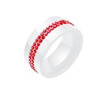 Feng Shui， Ceramic Rings for Women, Wedding Ring for Women Size L to T White Ring 10mm with Zircon