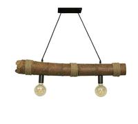 Feng Shui， Chandeliers Creative Bamboo Downlight Hemp Rope Double Head Lamp Chinese Retro Lighting Furniture Hotel Cafe Bar Table Lamp (Color : Brown Size : 86 10cm)