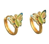 Feng Shui, Chinese Style Earrings， S925 Silver and Gold Plated with Natural Lapis Lazuli Enamel Earrings for Women