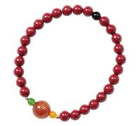 Feng Shui Cinnabar Quartz Agate Bead Buddhist Mantra 6mm Natural Stone Crystal Beaded Wealth Good Luck Amulet Women 2025 Gifts