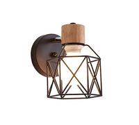 Feng Shui， Classic Rustic Metal Lantern Wall Sconce Lighting Adjustable Indoor Wall Lamp, Nordic Bedside Solid Wood Wall Sconces Transital Iron Cage Wall Light For Room Hotel