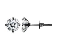 Feng Shui， Collection Platinum Plated Sterling Silver Cushion Cut Cubic Zirconia Stud Earrings Gold Post Brilliance 4 Prong Martini Style 7ct to 4ct