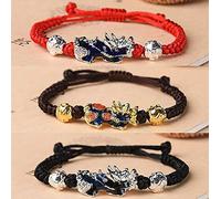 Feng Shui Color Change Pixiu Piyao Bracelet Hard Gold Talisman Adjustable Amulet Bangle Wealth Bracelet Hand Carved Warding Off the Attract Money Good Luck/2021