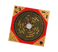 Feng Shui Compass Chinese Luopan Wood Portable Handheld Square Ornaments Traditional Decor Suitable for Office Home Planning Gift, 16cm