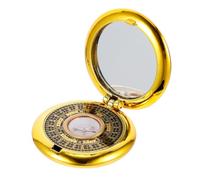 Feng Shui Compass Pocket round Waterproof Plastic Golden