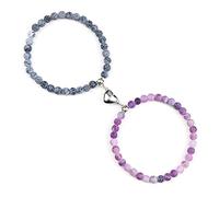 Feng Shui Couple Bracelets 2pcs Attraction Magnet Natural Weathered Stone Onyx Bracelet for Lover Bangles Gift