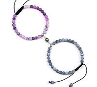 Feng Shui Couple Bracelets 2pcs Attraction Magnet Natural Weathered Stone Onyx Bracelet for Lover Bangles Gift