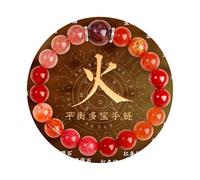 Feng Shui Crystal Bracelet for Good Luck Money Wealth Natural Healing Stone Beaded Chakra Bangle Protection Spiritual Jewelry Evil Eye Stretch Elastic Gemstone Women Men Positive Energy Gife -火 Huo
