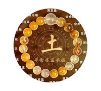 Feng Shui Crystal Bracelet for Good Luck Money Wealth Natural Healing Stone Beaded Chakra Bangle Protection Spiritual Jewelry Evil Eye Stretch Elastic Gemstone Women Men Positive Energy Gife -土 Tu