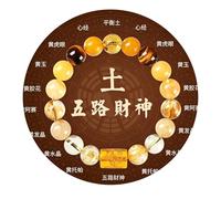 Feng Shui Crystal Bracelet for Women Men Black Onyx Moonstone Citrine God Of Wealth Five Elements Bracelets Natural Stone Bracelet Spiritual Evil Eye Anxiety and Stress Relief Healing Lucky Jewelry