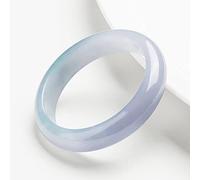 Feng Shui， Damas Jade Bangle, Purple Color Jade Bangle para Mujeres, Brazalete de Jade Medio Ancho, para Madre, para Novia, con Caja de joyería, 54-64 mm, púrpura-60 mm