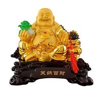 Feng Shui Decor Laughing Maitreya Figurine Happy Buddha for God Luck Money Frog Statue Large Size Resin Sculpture Ornament Home Office Decorative