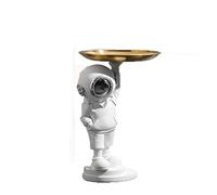 Feng Shui decorative sculpture Home Decorate Crafts High Golden One-hand Tray Diver Ornaments Key Small Jewelry Storage Christmas Decorate Sculpture Statue (Color : Silver)
