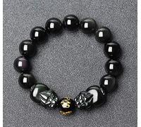 ,Feng Shui Double Piyao Wealth Prosperity Rainbow Obsidian Talisman Stone Stretch Bangle Attract Money Fortune Luck,Red Tiger Eye