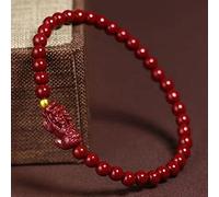 Feng Shui Dragon Natural Cinnabar Quartz Talisman Crystal Stone Good Luck Reiki Crystal Chakra Jewelry Birthday Gift,4mm