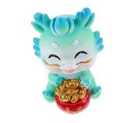 Feng Shui， Dragon Resin Figurine Miniature Dragon Ornament for Garden and Home Decor Blue Resin Chinese Zodiac Display Sculpture