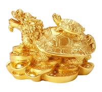 Feng Shui Dragon Turtle Statue with Coin Base Chinese Wealth Prosperity Sculpture Housewarming Congratulatory Gift for Friends Business Home Ornaments Decor