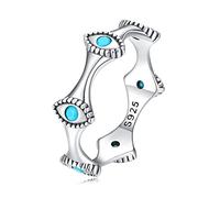 Feng Shui， Evil Eye Band Ring S925 Sterling Silver Spinner Fidget Anxiety Worry Relieving Boredom Autism Band Rings