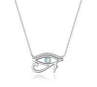 Feng Shui Eye Silver Choker Necklace 925 Sterling Silver Ancient Egypt Eye of Horus Pendant Necklace Blue Evil Eye Pendant Necklace